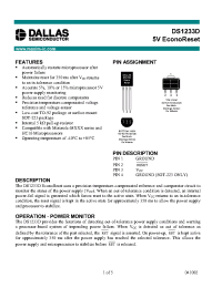 Datasheet DS1233-10 manufacturer Dallas